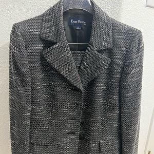 Blazer and skirt suit set.